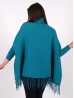 Cashmere Feeling Turtleneck Poncho W/ Comfy Sleeves